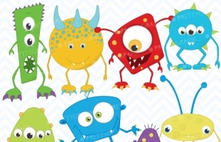 monster clipart  (commercial use,