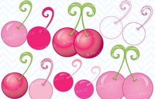 Cherry clipart  (commercial use,