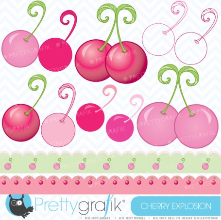 Cherry clipart  (commercial use,