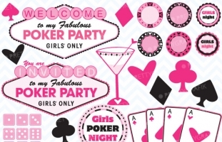Poker party clipart  (commercial