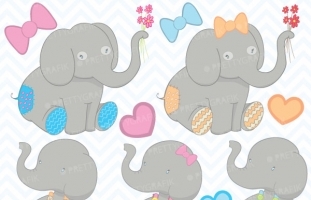  Elephant clipart commercial use,