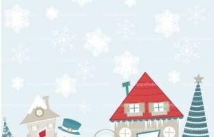 Holiday christmas scene clipart