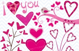 Valentine hearts clipart