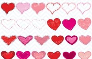 Valentine hearts clipart