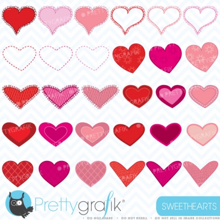 Valentine hearts clipart