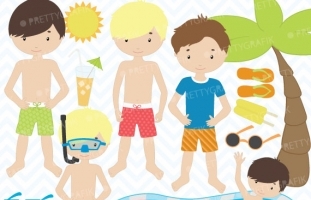 pool party clipart (commercial