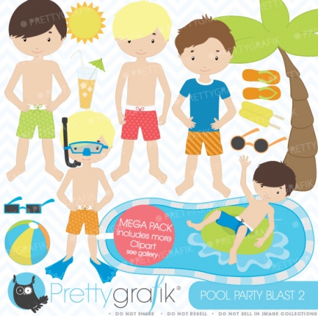 pool party clipart (commercial