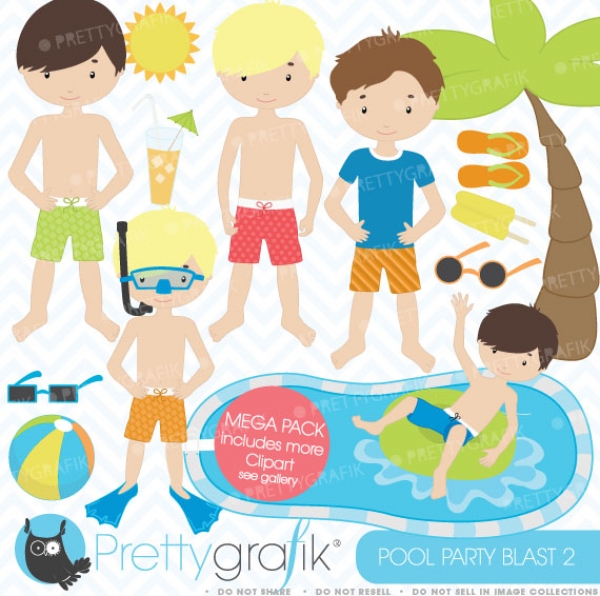 Download pool party clipart (commercial use, vector graphics) 