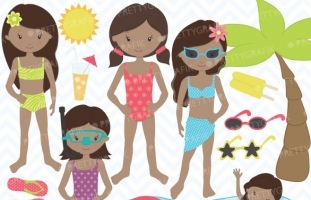  pool party clipart  (commercial