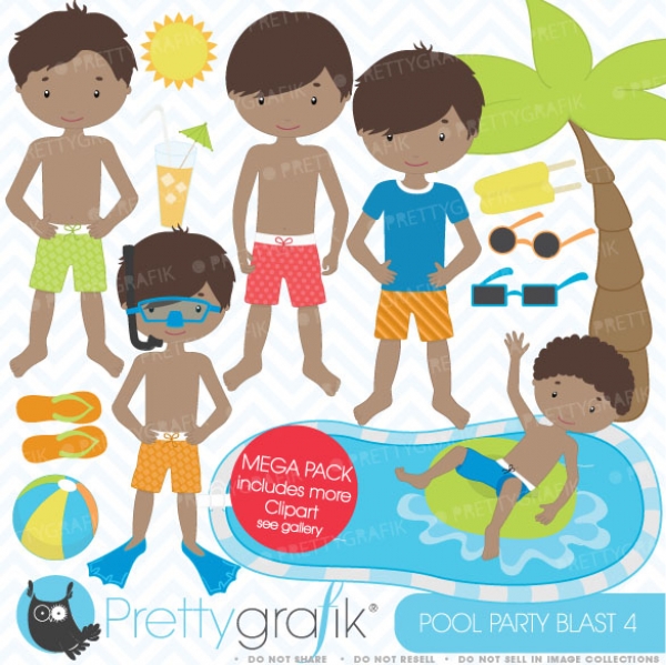 Download  pool party clipart (commercial use, vector graphics) 