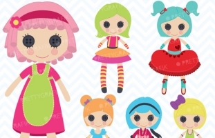 Rag doll, toy girl clipart