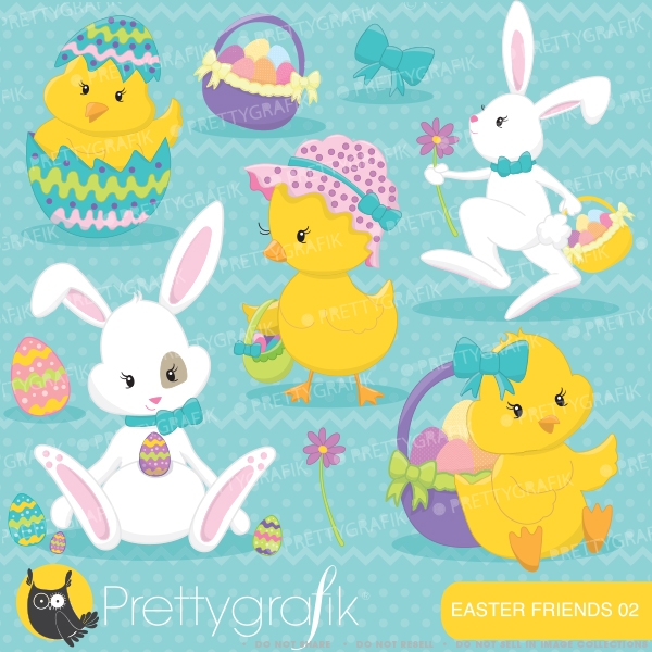 Download  easter friends, easter bunny clipart (commercial use) 