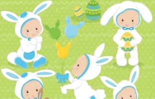 easter babies clipart (commercial