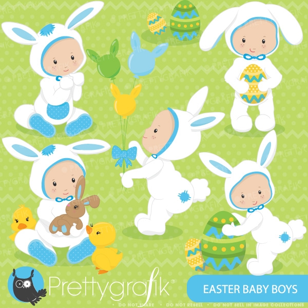 Download easter babies clipart (commercial use, vector graphics) 