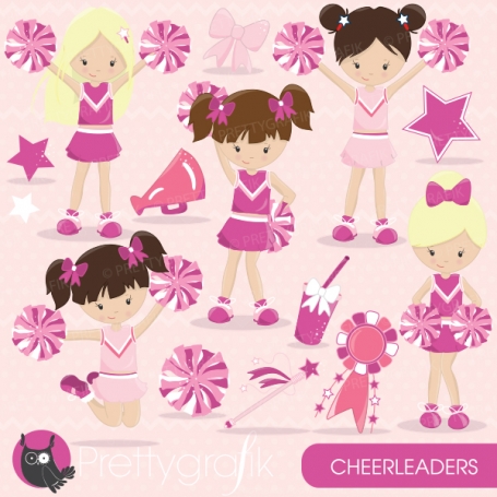 Pink Cheerleader clipart