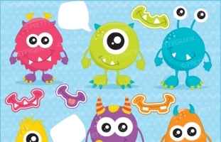 monster fun clipart (commercial