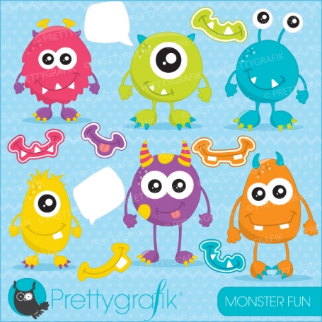 monster fun clipart (commercial