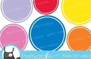 30 polka dot label clipart