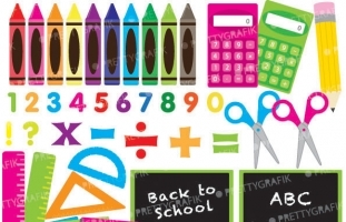 School supplies clipart