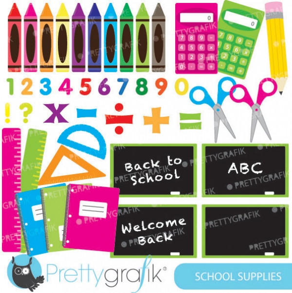 Download School supplies clipart (commercial use, vector graphics) 