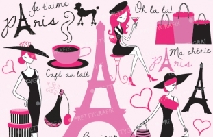 Paris Fashion Clipart for