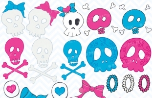 skull clipart (commercial use,