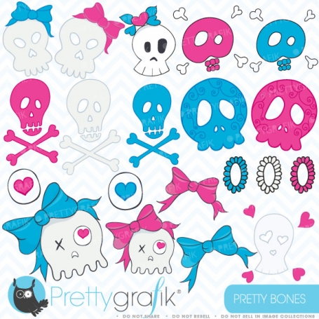 skull clipart (commercial use,