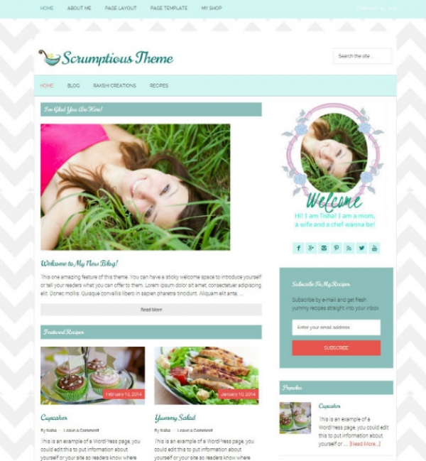 Download WordPress Premade Blog Theme: Foodie Blog Theme 