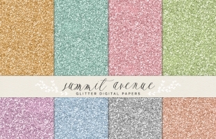 Glitter Digital Paper Patterns 