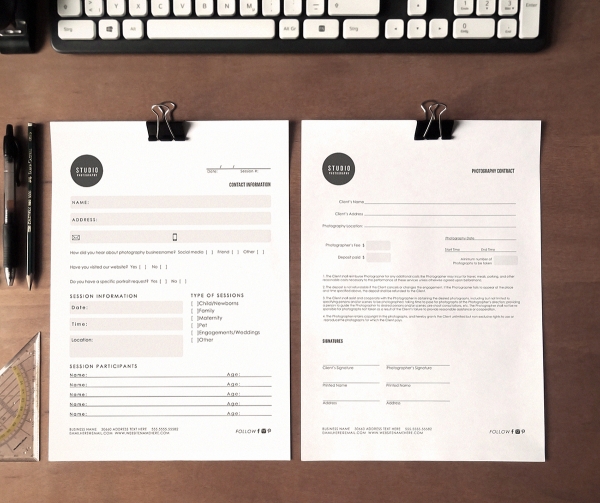 Download Original Clean Photography Forms Set Of 5  