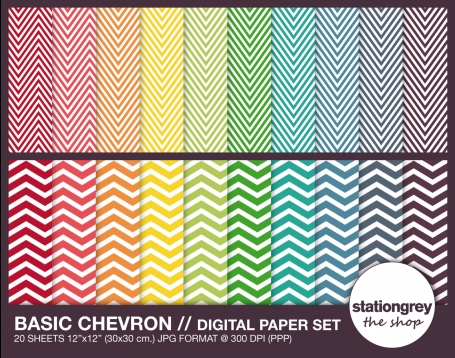 Basic chevron // digital paper set