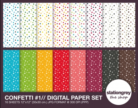 Confetti #1 // digital paper set