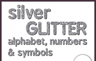 Silver glitter - Alphabet, numbers