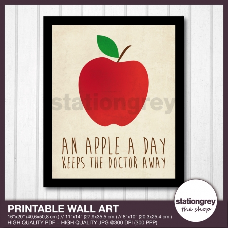 Printable wall art - an apple a