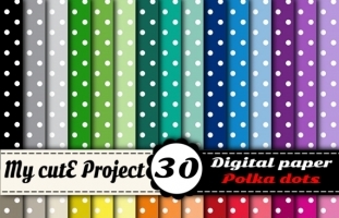 White Polka dots - DIGITAL PAPER