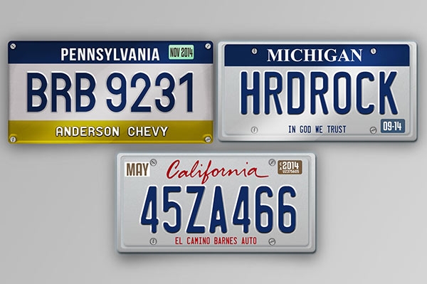 License plate deals mockup psd