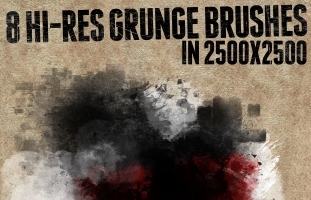 8 Hi-res Grunge Brushes