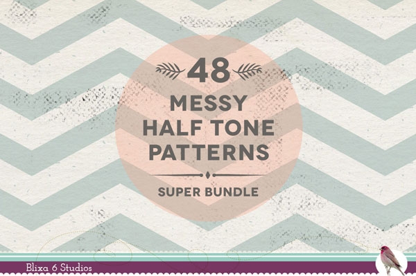 Download 48 Messy Halftone Print Digital Patterns 
