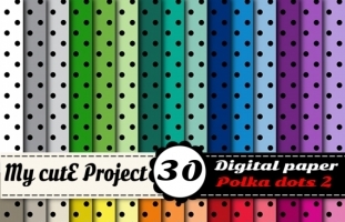 Black Polka dots - Digital Paper -