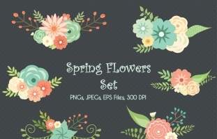 Wedding Floral Clipart Set