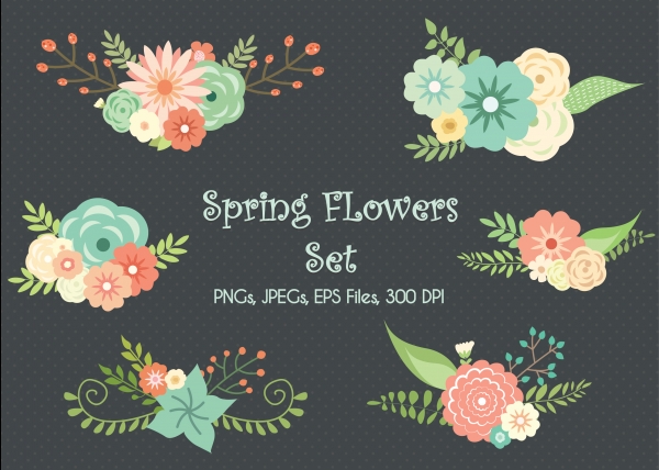 Download Wedding Floral Clipart Set 