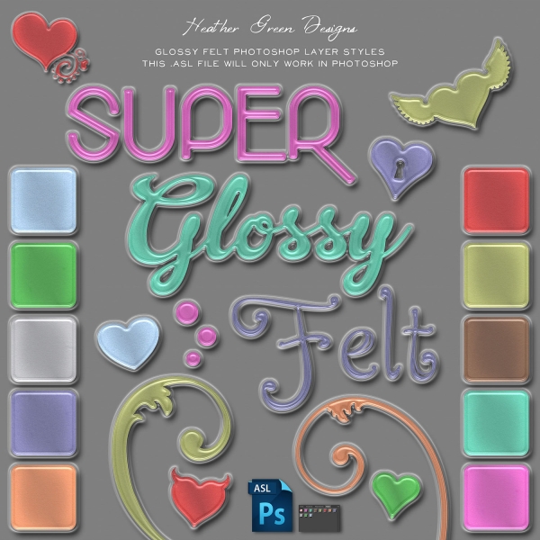 Download Super Glossy Felt Photoshop Layer Styles 