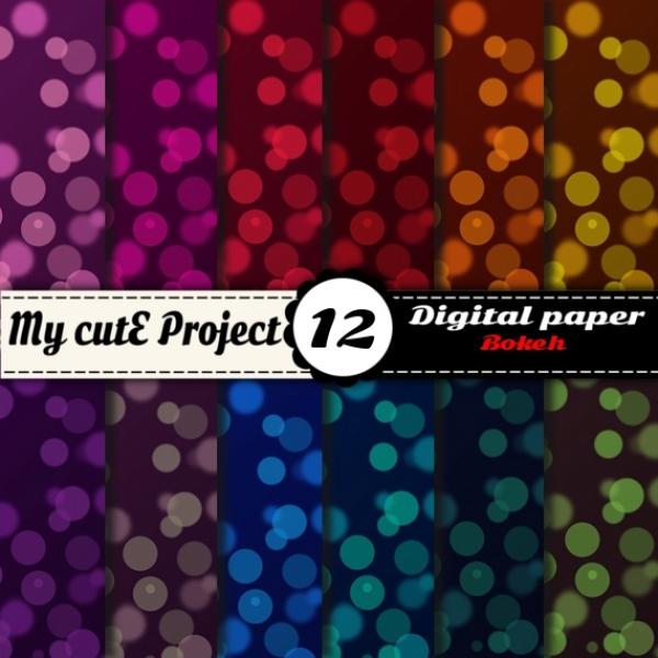 Download Bokeh - Digital Paper Pack -  12 digital sheets -A 