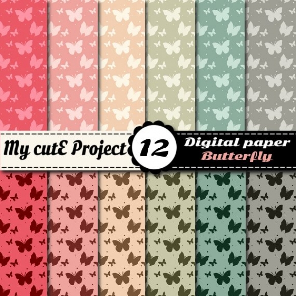 Download Butterfly 2- Digital Paper Pack - 12 digital sheets -A4 & 12x12 in 