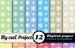 Snowflake Pastel -Digital Paper