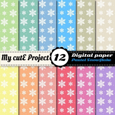 Snowflake Pastel -Digital Paper