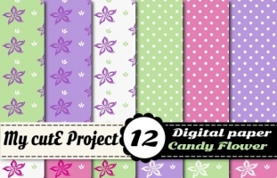 Candy flowers - Digital Paper Pack