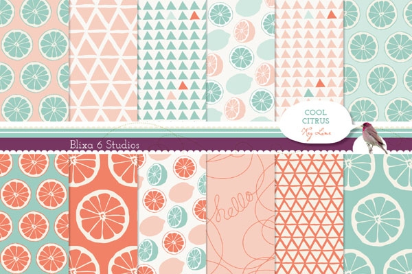 Download Cool Citrus Digital Lemon Patterns 