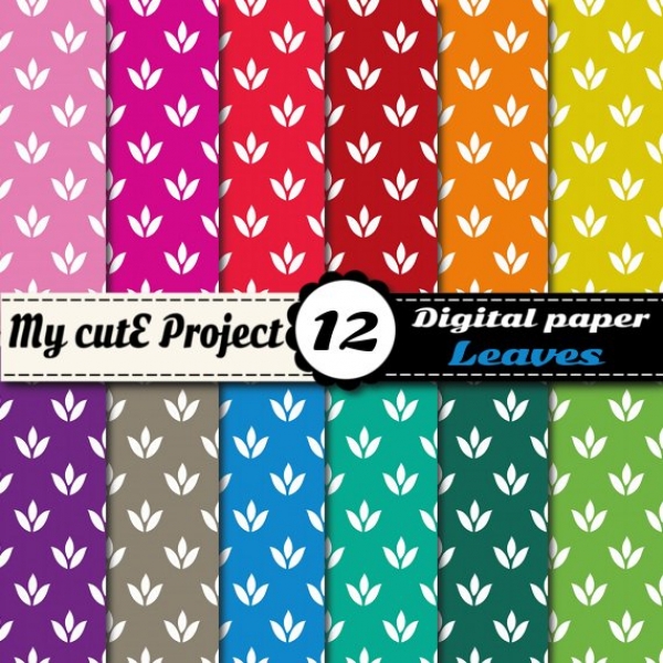 Download Leaves - Digital Paper Pack - 12 digital sheets - A4 & 12x12" 
