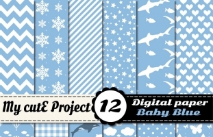 Baby Blue - Digital Paper Pack -